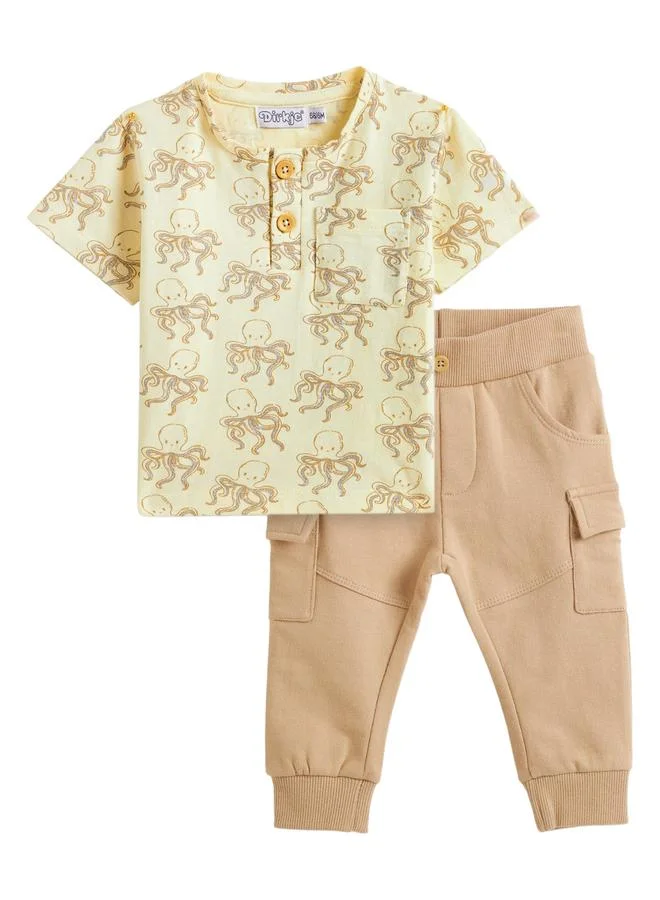 Dirkje Boys Octopus Print T-Shirt and Joggers Set